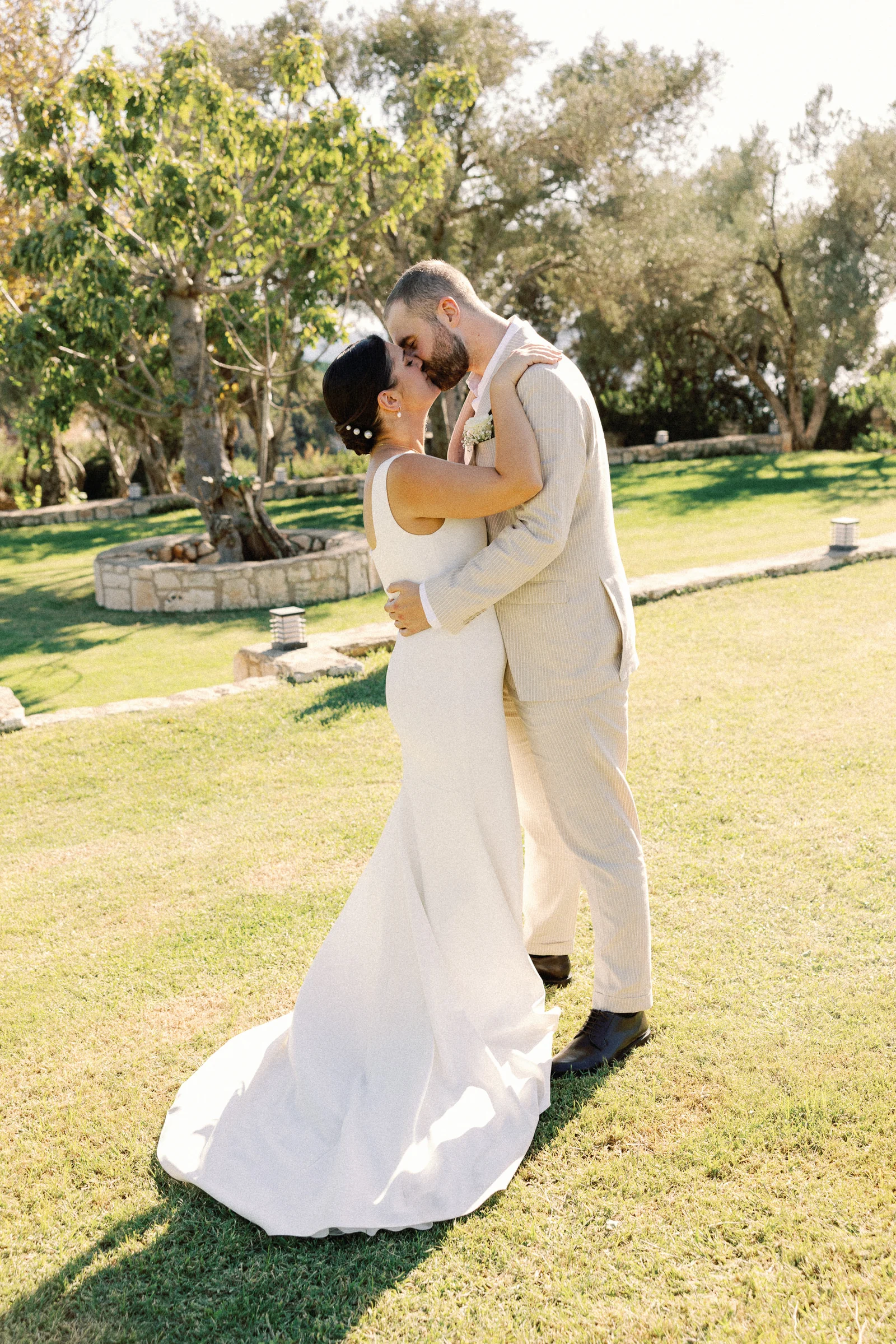 Bride and groom at Maya Bistro Hotel Beach – Seferihisar Turkey wedding