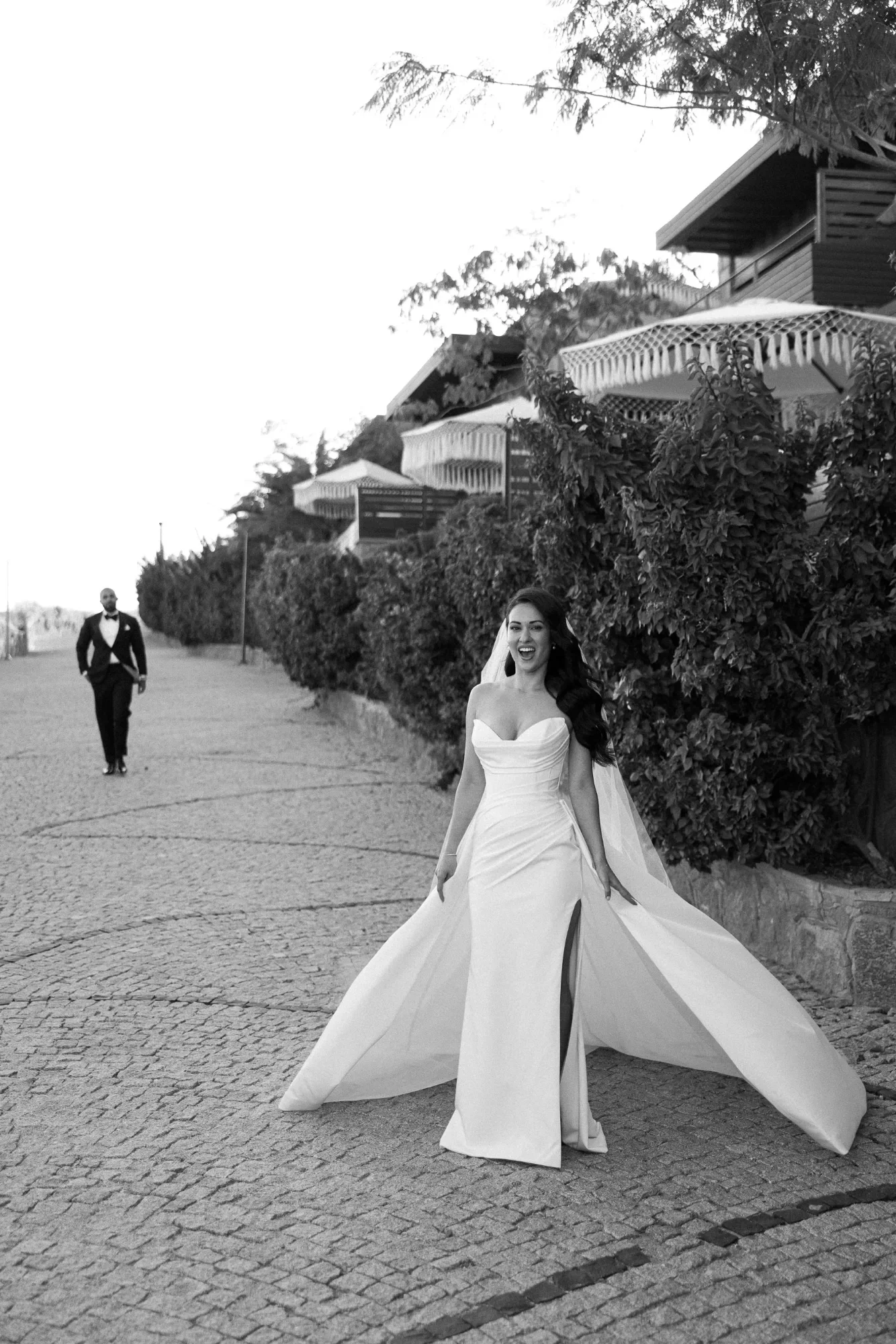 Bride and groom at Mett Bodrum Turkey wedding