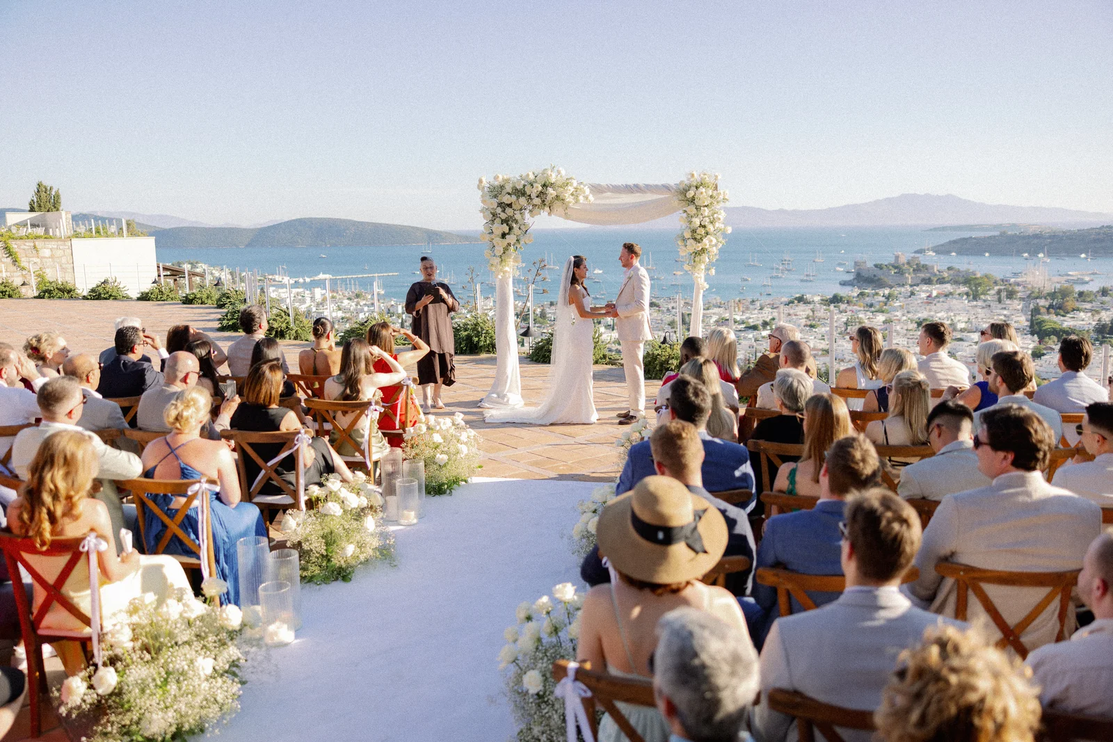 Ceremony seen from behind the guests, The Marmara Bodrum
