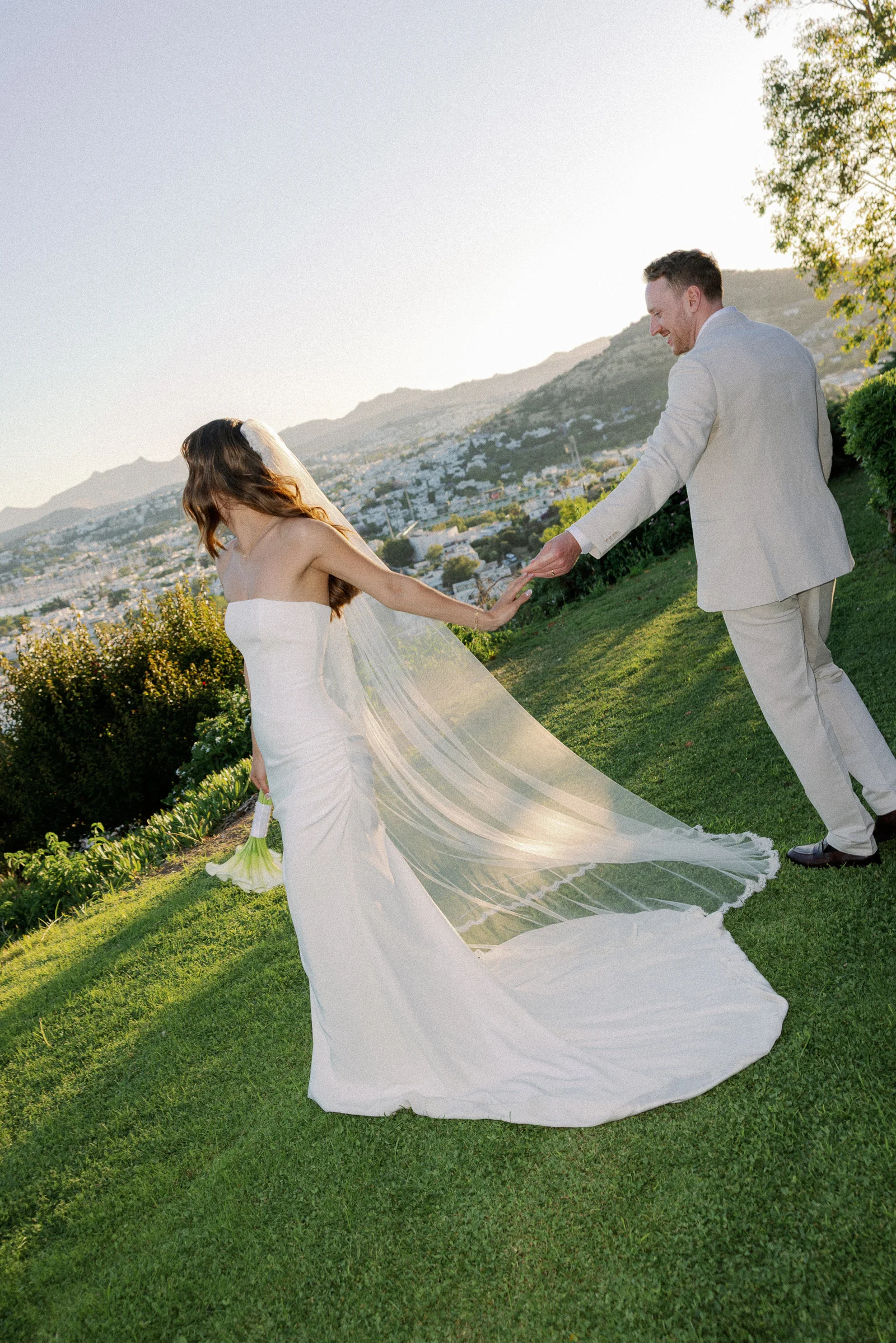 The couple on the lawn with the veil in the wind, The Marmara Bodrum