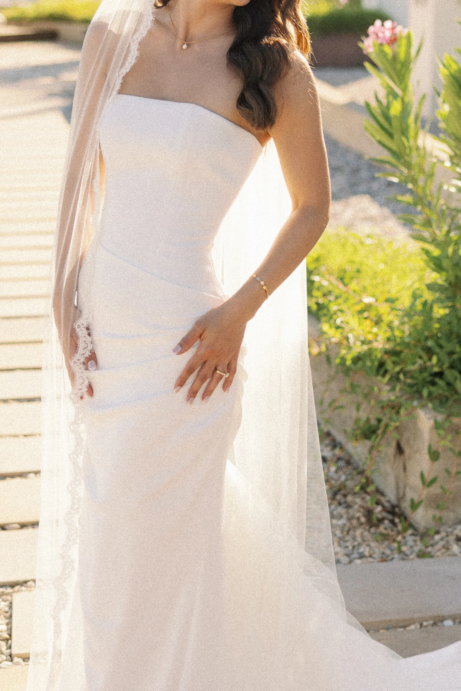 Wedding gown and veil detail, The Marmara Bodrum, Bodrum
