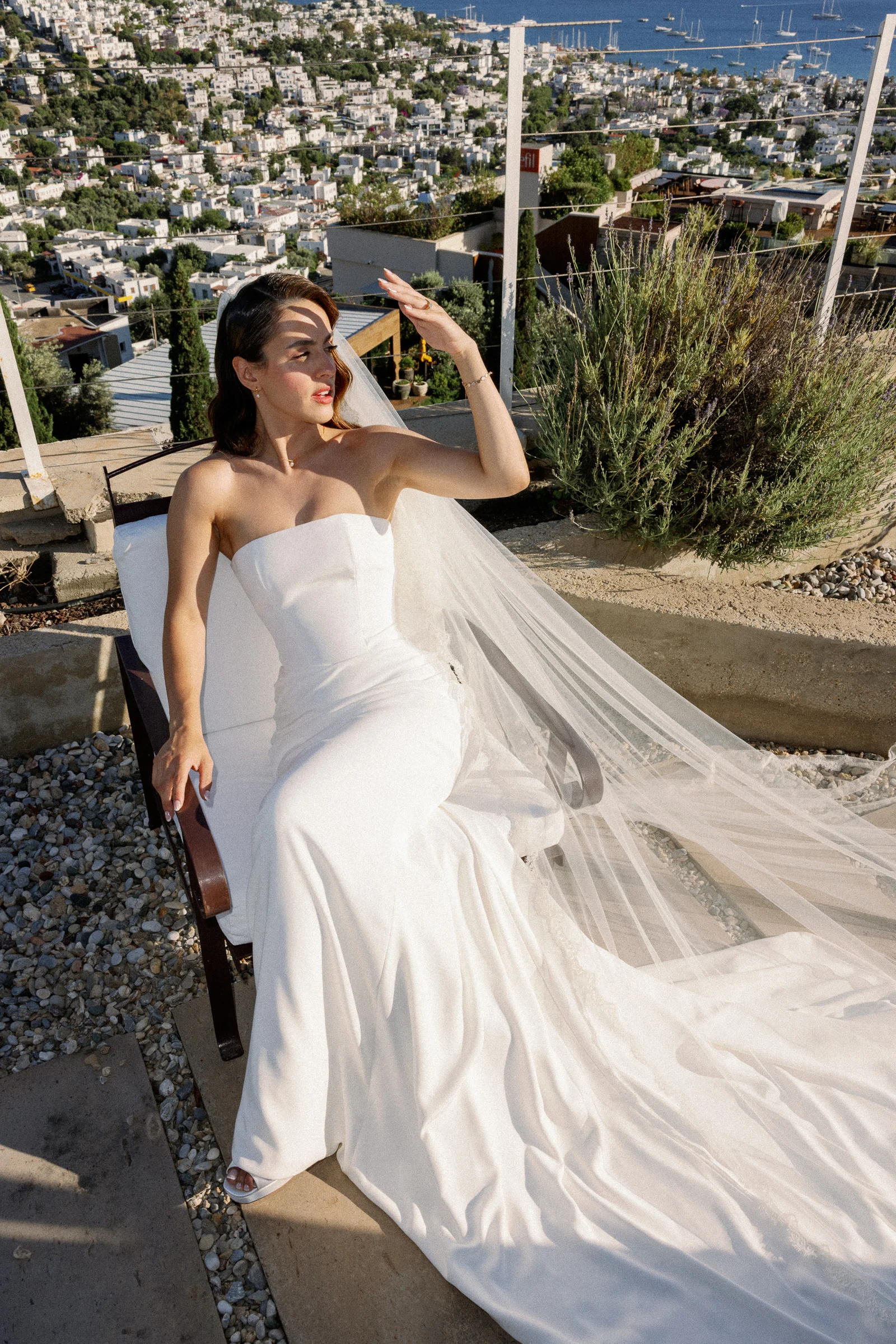 Bride on the path above Bodrum town, The Marmara Bodrum