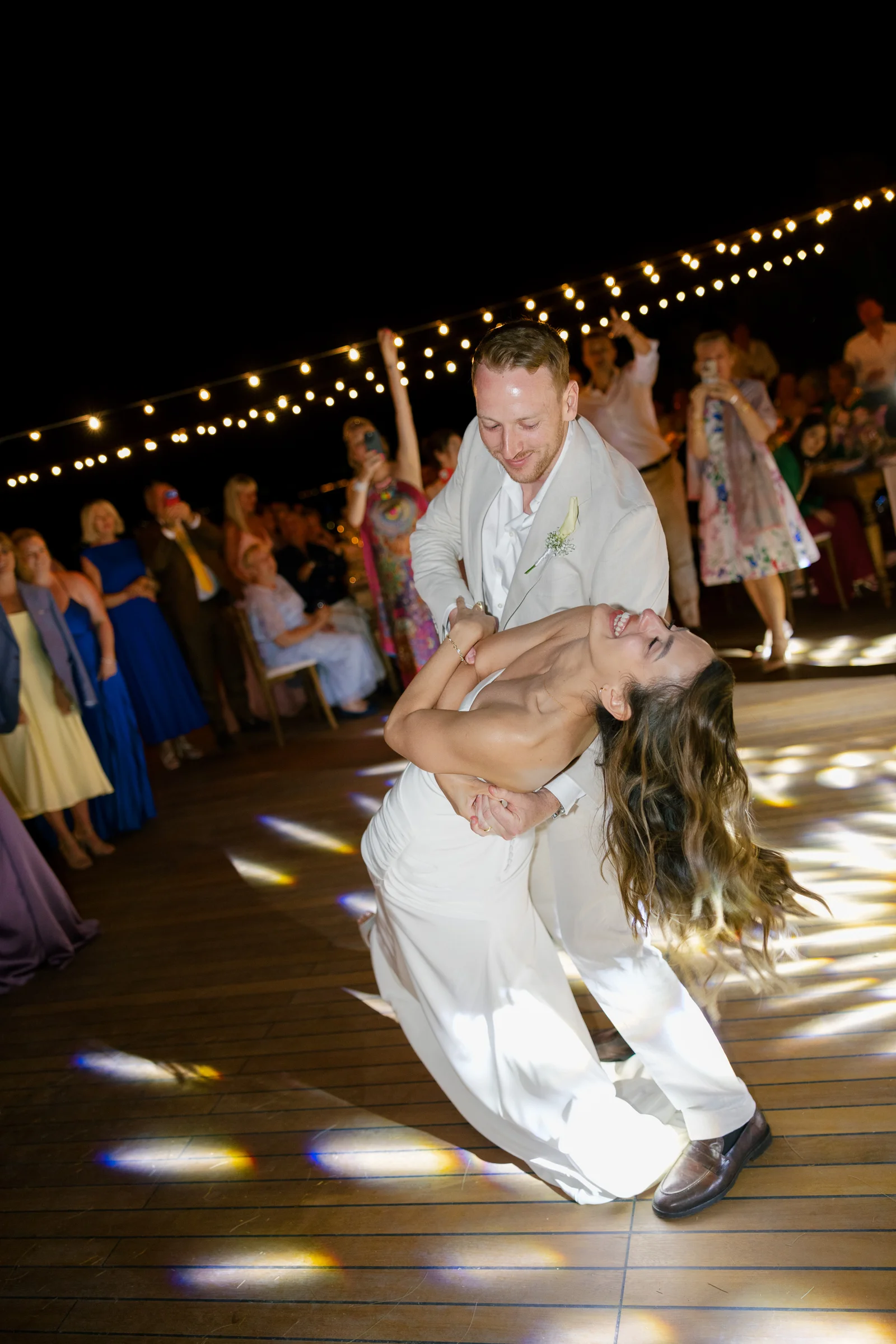 First dance under string lights, The Marmara Bodrum