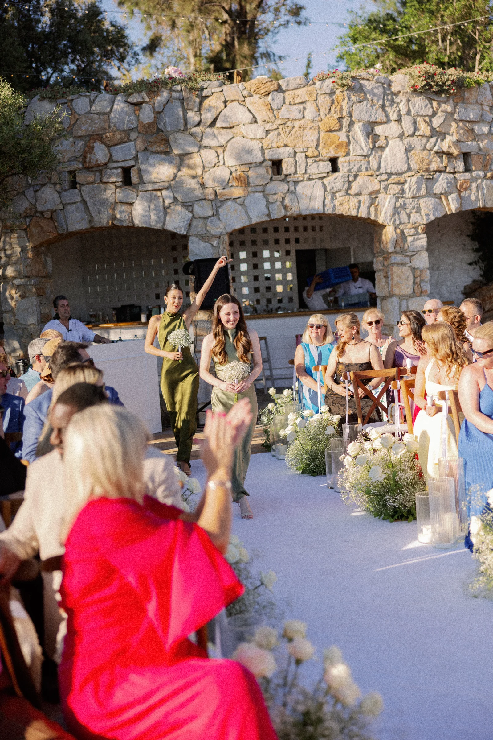 Guests beneath the stone arch, The Marmara Bodrum wedding