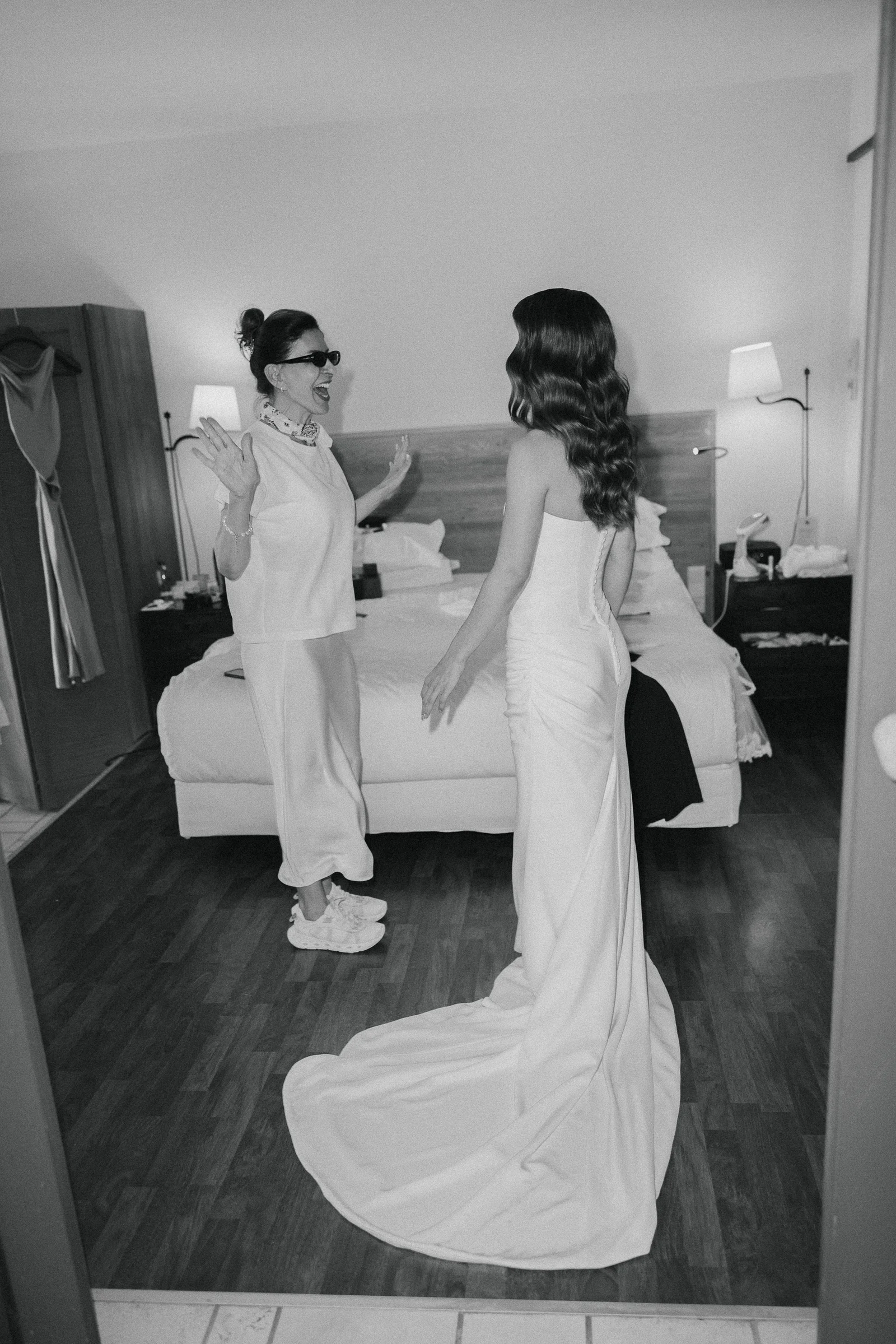 Bride and her mother in the room, The Marmara Bodrum wedding