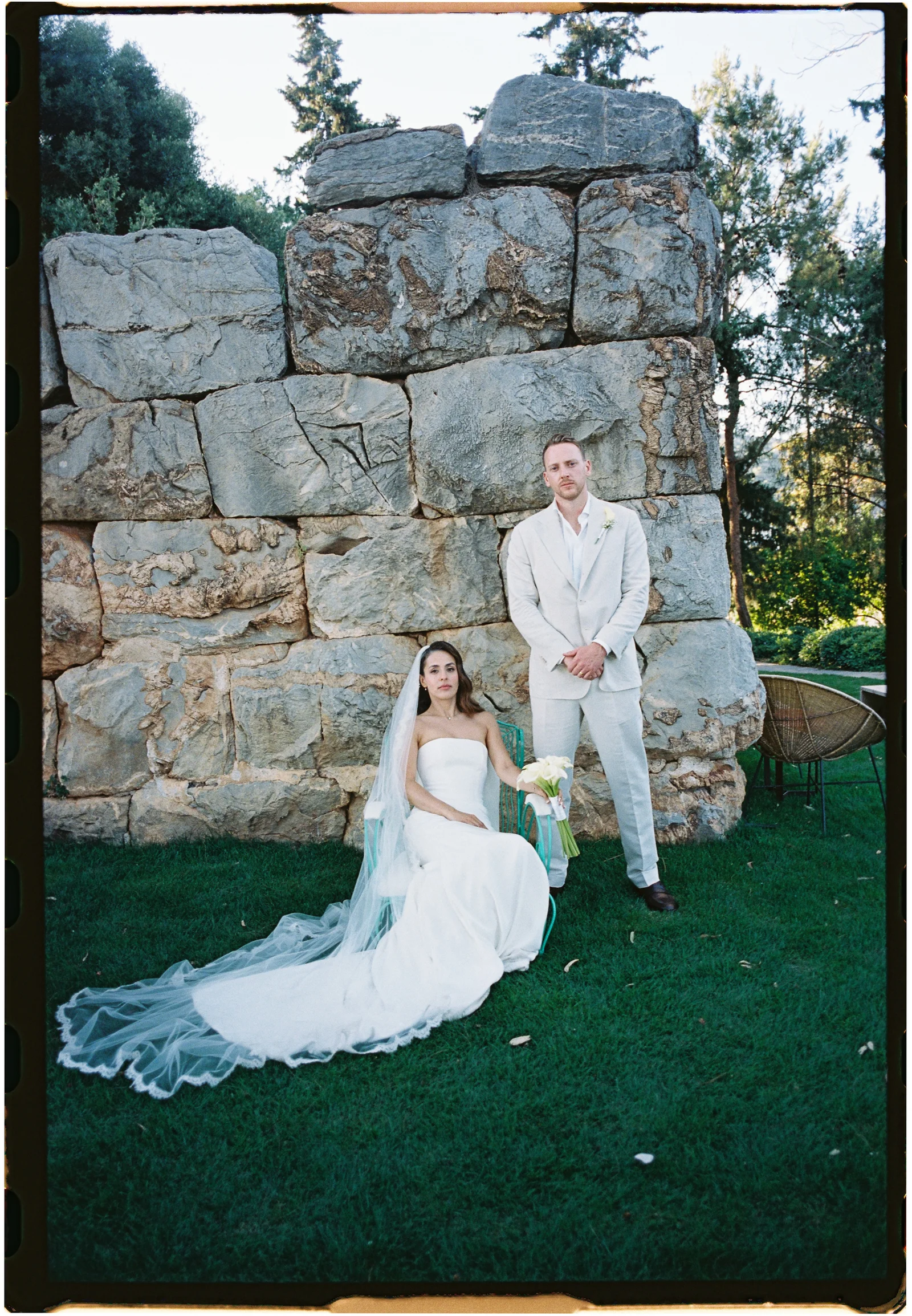 The couple by the stone wall shot on film, The Marmara Bodrum, Bodrum