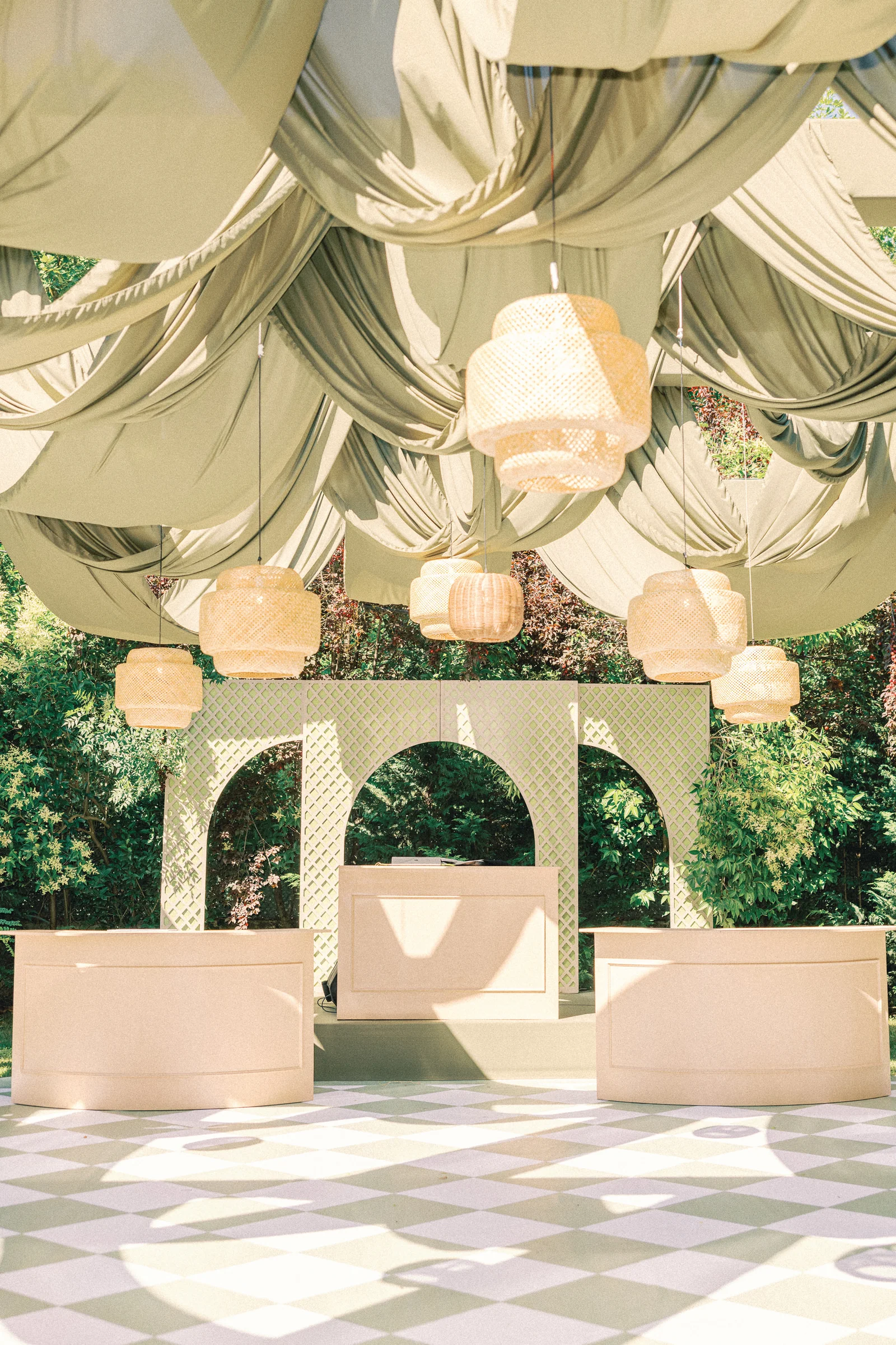Draped dance floor and lanterns at Kalea Place İstanbul